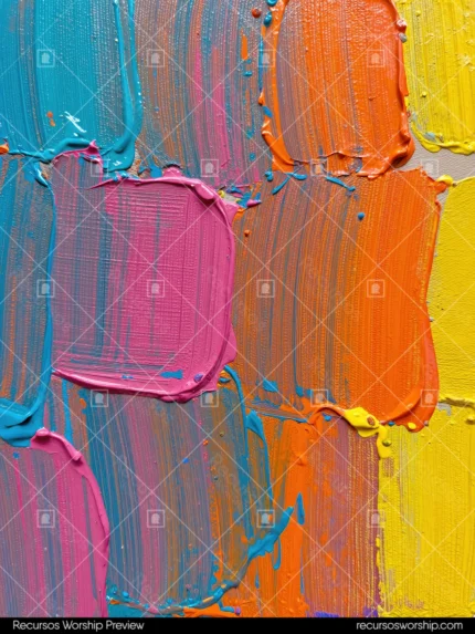 Textura pintura acrilica empastada pinceladas gruesas azul cian rosa magenta naranja amarillo plano detalle vertical tactil artistica festiva colorida overlay
