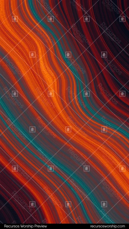 Ondas pinceladas naranja rojo intenso acento lineas teal verde diagonal fondo oscuro vertical abstracto alta saturacion calido fluido energetico overlay