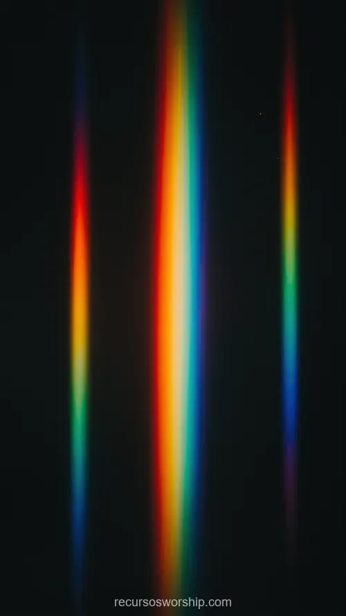 Tres Haces Luz Arcoiris Prismática Espectro Rojo Naranja Verde Azul Violeta Fondo Negro Vertical Tres haces luz arcoiris vertical precision espectral rojo naranja amarillo verde azul indigo violeta fondo negro oscuro vertical prisma optico overlay