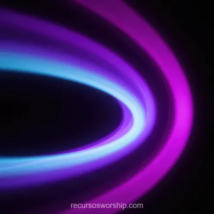 Arco luz espectral morado violeta cian azul fondo negro oscuro portal neon loop luminoso cuadrado abstracto overlay tecnologia