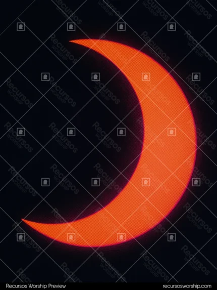 Eclipse solar parcial disco luna oscuro cubriendo sol naranja rojo intenso fondo negro puro vertical astronomico dramatico cosmico overlay