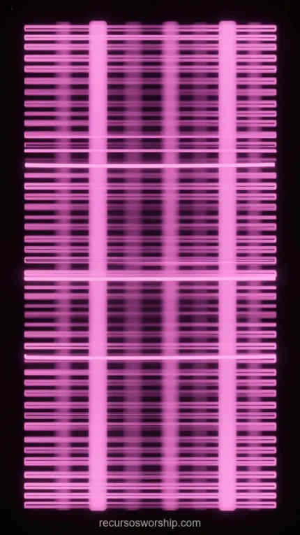 Cuadricula lineas horizontales verticales neon rosa magenta brillante fondo negro malla luminosa LED grid vertical regular overlay gaming tecnologia