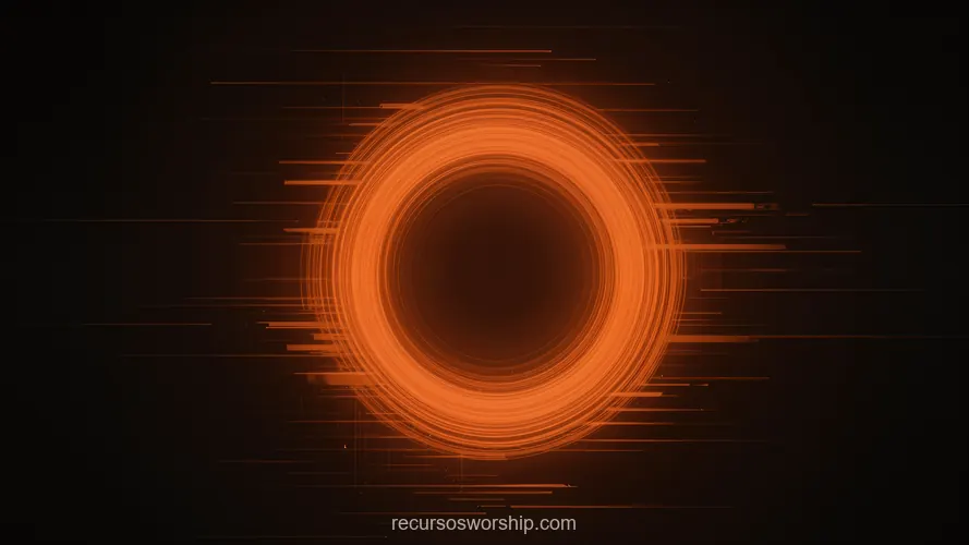 Aro Circular Luz Naranja Ámbar Speed Lines Horizontales Fondo Oscuro Horizontal Neón Portal Energía Aro circular luz naranja ambar speed lines horizontales irradiando centro fondo oscuro negro horizontal geometrico neon energetico portal futurista textura diseno overlay motion graphics