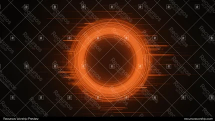 Aro circular luz naranja ambar speed lines horizontales irradiando centro fondo oscuro negro horizontal geometrico neon energetico portal futurista textura diseno overlay motion graphics