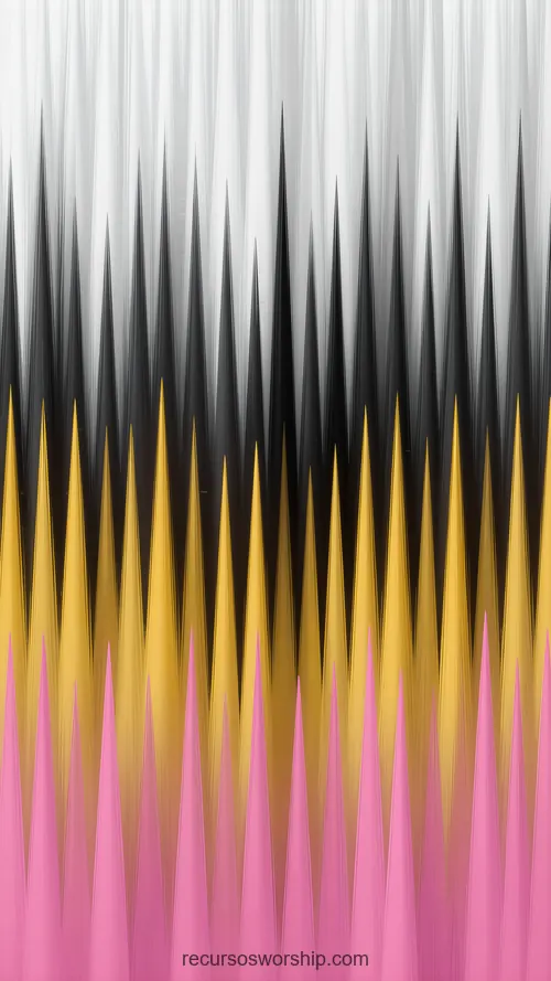 Picos Verticales Waveform Blanco Negro Amarillo Rosa Fondo Oscuro Cuadrado Rítmico Audio Visualizador Picos verticales waveform ritmo bandas blanco negro amarillo rosa fondo oscuro cuadrado detalle musical ritmico espectro audio visualizador textura diseno overlay motion graphics