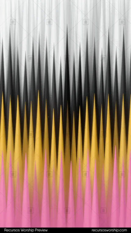Picos verticales waveform ritmo bandas blanco negro amarillo rosa fondo oscuro cuadrado detalle musical ritmico espectro audio visualizador textura diseno overlay motion graphics