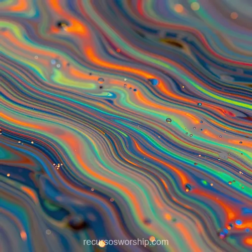 Mármol Líquido Naranja Rojo Verde Teal Cian Morado Saturado Azul Oscuro Puntos Iridiscentes Cuadrado Marmol liquido saturado ondas naranja rojo verde teal azul cian morado fondo azul oscuro puntos luz iridiscente cuadrado vibrante energetico psicofluido espectral textura diseno overlay
