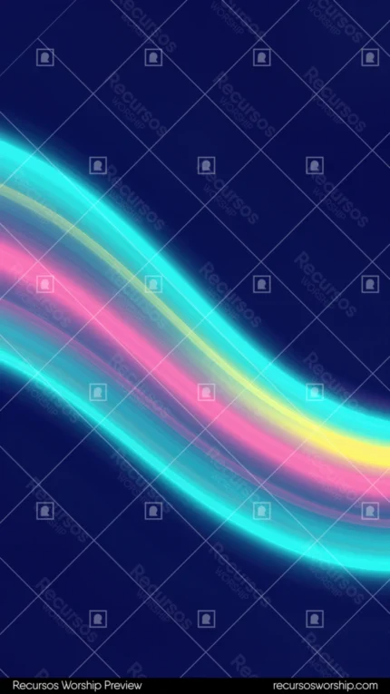 Onda sinusoidal luz neon multicolor bandas cian exterior rosa magenta amarillo blanco interior fondo azul indigo profundo vertical ondulado luminoso flujo energia espectral textura diseno overlay