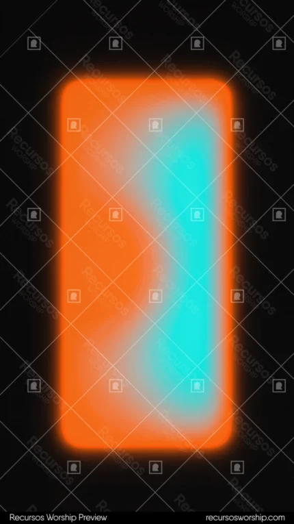 Rectangulo vertical gradiente interno naranja ambar cian turquesa luz difusa suave fondo negro vertical minimalista bioluminiscente panel luz dual textura diseno overlay motion graphics