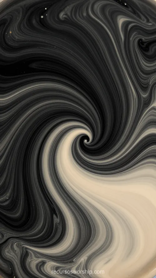 Espiral Mármol Negro Crema Remolino Denso Destellos Blancos Fondo Oscuro Vertical Elegante Clásico Espiral marmol negro crema remolino denso destellos luz blancos fondo oscuro vertical elegante yin yang clasico premium sofisticado textura diseno overlay editorial branding lujo