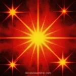Destellos estelares amarillo dorados multiples fondo rojo naranja halftone textura gritty cuadrado festivo retro quemado pelicula luz textura diseno overlay motion graphics editorial