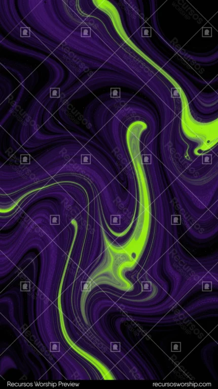 Marmol fluido morado violeta intenso venas verde neon brillante fondo negro vertical oscuro vibrante psicodelico dual contraste maximo textura diseno overlay motion graphics dark gaming