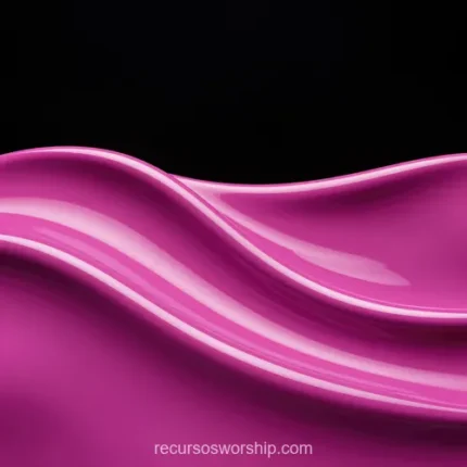 Superficie liquida metal rosado magenta brillante ondas suaves reflejos alto brillo cuadrado minimalista fondo negro seda metalica premium adoracion contemporanea elegante femenino