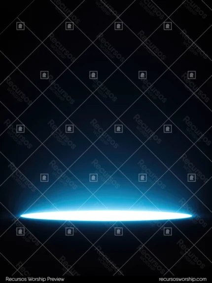 Halo luz azul cian brillante horizontal superficie negra oscura degradado negro azul cian brillante foco circular horizonte bajo vertical portal celestial espiritu sobrenatural presencia divina