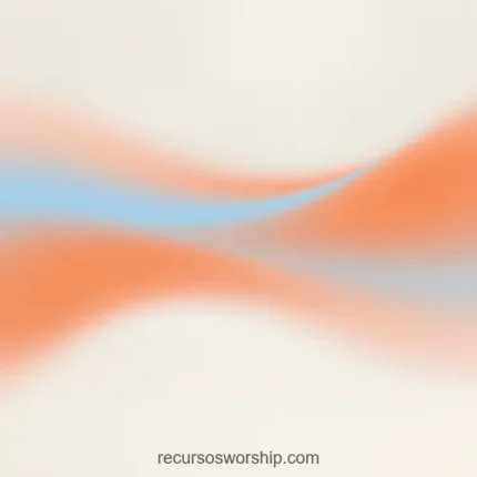 Dos franjas color difuminadas superpuestas naranja coral azul celeste palido cruce centro horizontal fondo beige crema cuadrado ondas complementarias armonia equilibrio dualidad diseno iglesia