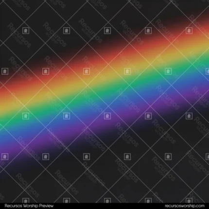 Rayo arcoiris espectral completo rojo naranja amarillo verde azul indigo violeta diagonal esquina inferior izquierda superior derecha fondo negro cuadrado promesa pacto divino genesis alianza fidelidad dios