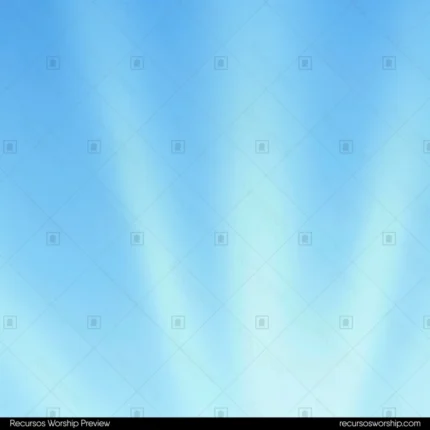 Rayos luz azul celeste difusos blancos abanico centro inferior hacia arriba fondo azul celeste claro uniforme cuadrado sunburst monocromatico sereno luz divina contemplacion adoracion
