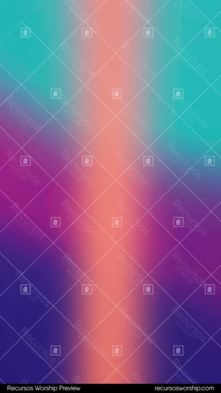Ola aurora vertical difuminada zona teal turquesa superior franja naranja coral central violeta indigo profundo inferior fondo negro vertical tricolor espectral alabanza profunda adoracion