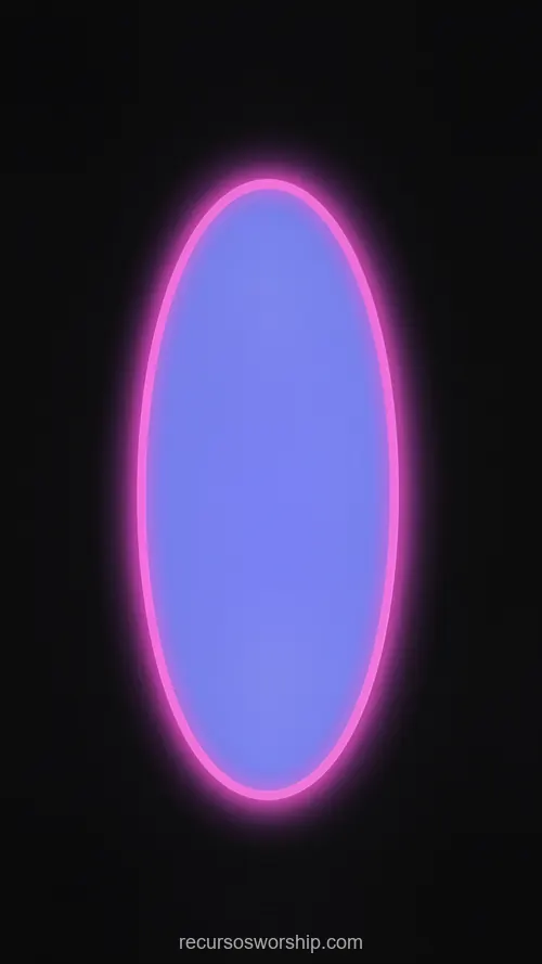 Elipse Portal Ovalado Luz Neón Rosa Magenta Brillante Interior Azul Lavanda Fondo Negro Vertical Sobrenatural Elipse portal ovalado luz neon rosa magenta brillante interior azul lavanda suave fondo negro vertical glow difuso sobrenatural espiritu dimension diseno iglesia