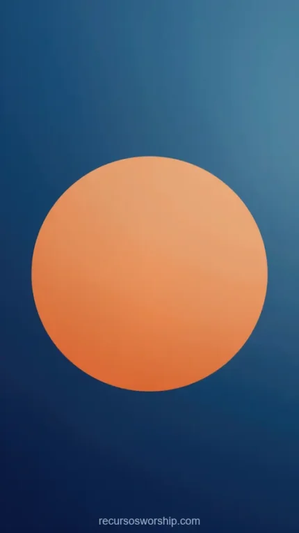 Circulo naranja melocoton grande centrado fondo azul marino oscuro degradado vertical geometrico minimalista contraste calido frio maximo bicolor impacto ministerial