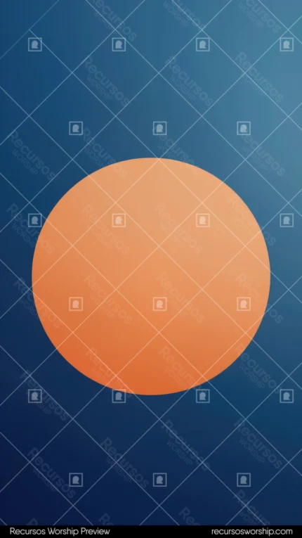 Circulo naranja melocoton grande centrado fondo azul marino oscuro degradado vertical geometrico minimalista contraste calido frio maximo bicolor impacto ministerial