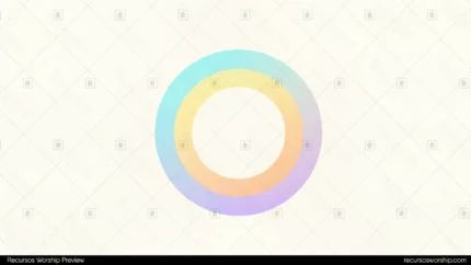 Anillo circular degradado pastel multicolor cian amarillo melocoton lavanda suave fondo beige crema horizontal geometrico arcoiris armonia cromatica ludico equilibrado