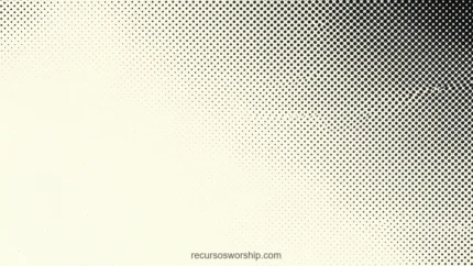 Patron halftone puntos negros degradado diagonal fondo crema beige claro horizontal retro editorial vintage impresion grafico artesanal ministerial tipografia