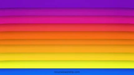 Capas horizontales arcoiris vibrante violeta purpura magenta naranja amarillo azul electrico efecto persianas laminas papel sombra horizontal layered festiva celebratoria multicolor iglesia