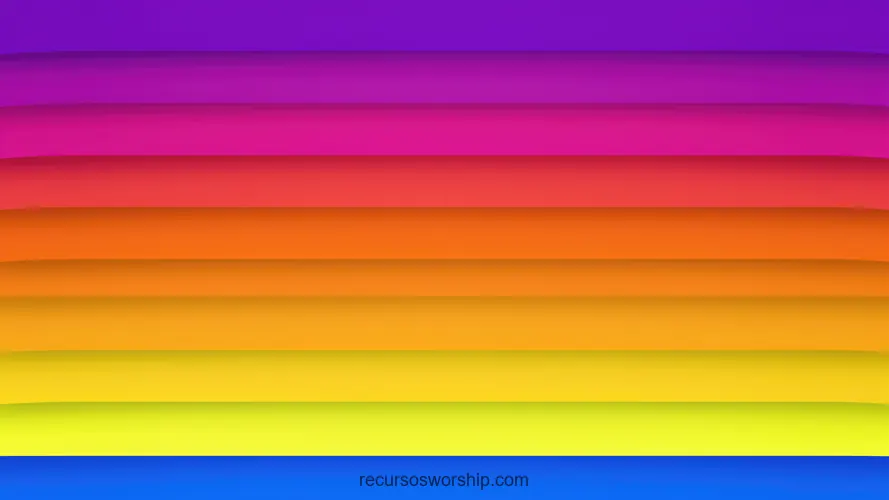 Capas Horizontales Arcoíris Vibrante Violeta Magenta Naranja Amarillo Azul Efecto Persiana Horizontal Capas horizontales arcoiris vibrante violeta purpura magenta naranja amarillo azul electrico efecto persianas laminas papel sombra horizontal layered festiva celebratoria multicolor iglesia