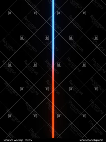 Linea aguja luz vertical bicolor azul cian superior rojo naranja inferior fondo negro absoluto vertical minimalista extrema contraste calido frio oscuridad misterio dramatico ministerial