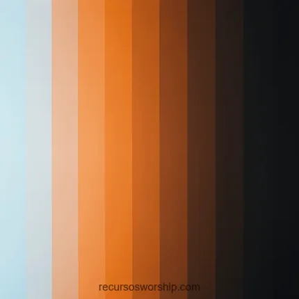 Bandas verticales degradado cian crema naranja siena marron oscuro negro carbon efecto shutter persiana vertical cuadrado terracota contemporaneo terroso sofisticado ministerial
