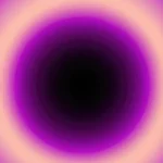 Vortice portal circular nucleo negro profundo halo magenta violeta intenso brillante aura difusa fondo magenta vertical cosmico mistico dramatico intenso espiritual ministerial trascendencia