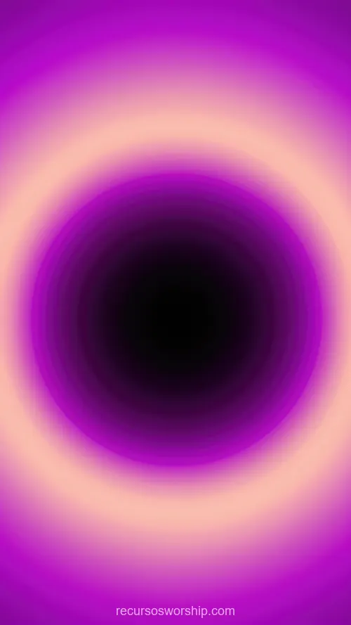 Vortice portal circular nucleo negro profundo halo magenta violeta intenso brillante aura difusa fondo magenta vertical cosmico mistico dramatico intenso espiritual ministerial trascendencia
