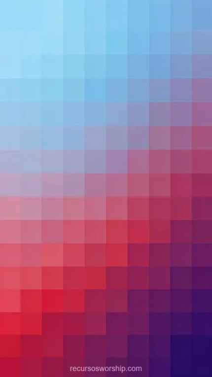 Cuadricula cuadrados pixelados degradado diagonal azul cian claro frío superior izquierda rojo violeta oscuro inferior derecha vertical mosaico pixel art digital retro contemporaneo ministerial
