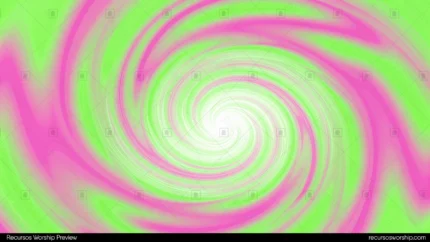 Espiral hipnotica horizontal bandas fluidas rosa fucsia verde lima brillante convergiendo centro blanco luminoso pop centrifugo vibrante energia movimiento rotacional