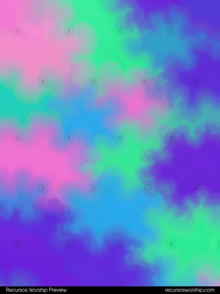 Fondo abstracto vertical nubes holograficas difusas verde menta rosa fucsia azul cobalto violeta purpura organico suave dreamy etereo pastel vibrante fantasia holografica