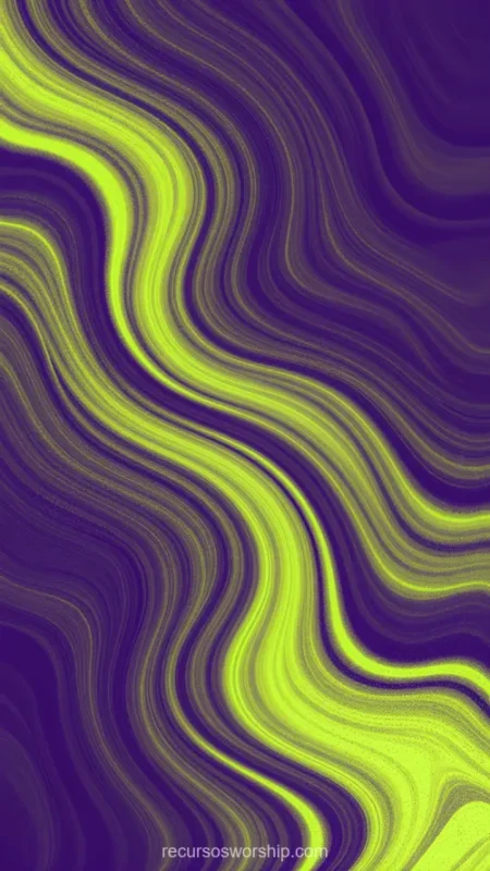 Textura abstracta vertical ondas sinuosas diagonales verde lima brillante violeta purpura profundo flujo fluido vibrante complementario alta tension cromatica dinamico