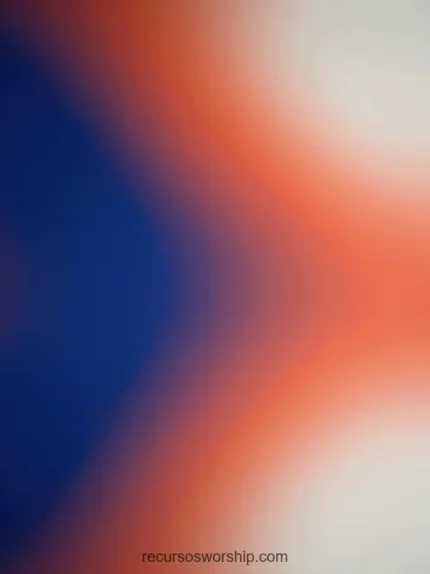 Composicion abstracta cuadrada degradado blurred extremo azul cobalto izquierda naranja salmon derecha beige claro centro difuminado dualidad bicolor suave contemplativo sereno