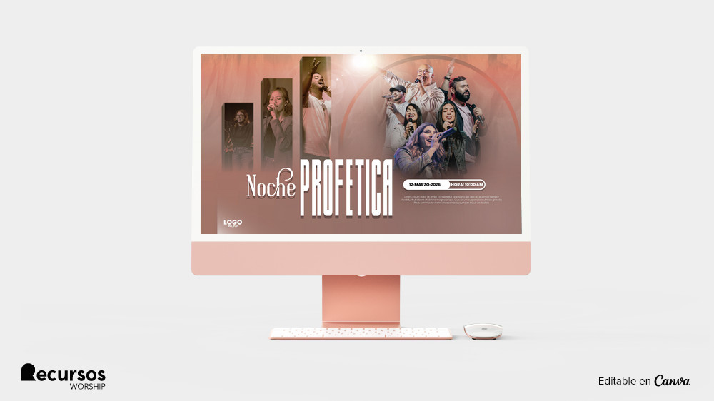 representación visual de flyer para proyección en pantalla de iglesia