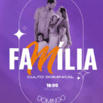 formato vertical de plantilla para reuniones religiosas familiares en color violeta