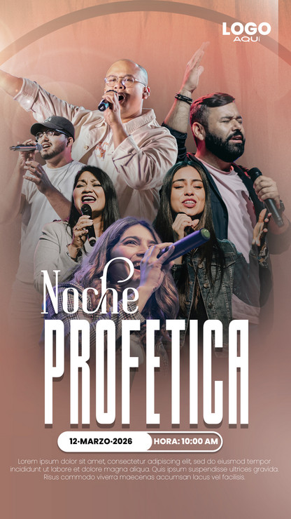 diseño para historias de instagram de evento cristiano adoración profética