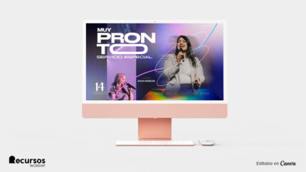 Presentación en pantalla ancha de recurso visual para cultos de alabanza