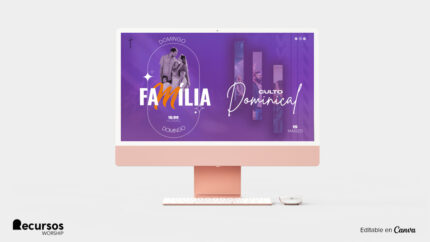 disposición panorámica de plantilla para servicios de oración y adoración familiar