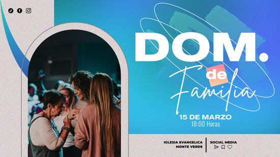Flyer-Digital-Culto-Familiar plantilla apaisada ajustable para invitaciones de servicios familiares