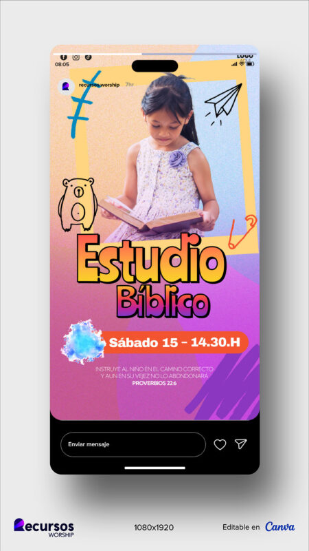 formato interactivo para clases bíblicas de niños versión editable