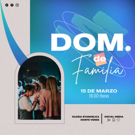 plantilla de culto familiar moderno y editable para eventos