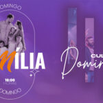 recurso gráfico para presentaciones de cultos familiares en tonos morados elegantes