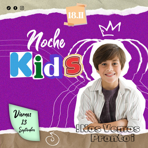 plantilla de noche de eventos infantiles cristiano editable para redes sociales