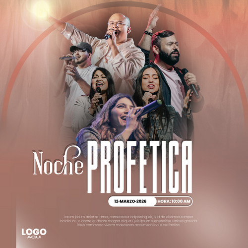 plantilla de volante para evento de adoración profética, para iglesias