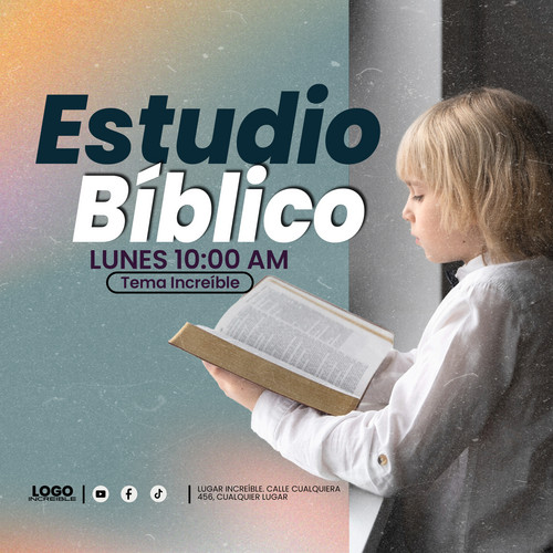 Plantilla para publicación en redes sociales de estudio bíblico moderno